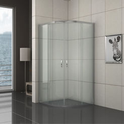 Shower cabin without shower tray oval 90x90 cm transparent glass