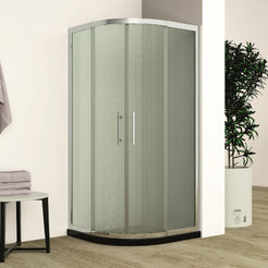 Shower cabin without shower tray Hans oval 85-95 x 190cm adjustable, frosted glass