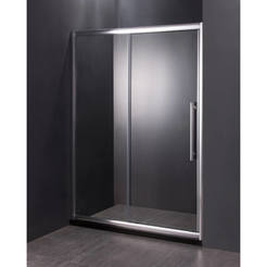 Bathroom screen - 120 x 185 cm, clear glass 6 mm