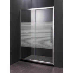 Bathroom screen 150 x 185 cm, clear glass with matte decor