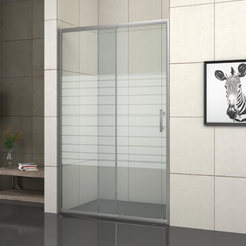 Adjustable bathroom screen 140-160 x 190cm painted glass