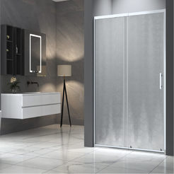 Перегородка для ванной комнаты 100-120x190 см, регулируемая, из матового стекла, INTER CERAMIC