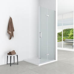 Перегородка для ванной комнаты 90x190 см, матовое стекло 6 мм, с креплением FORMA VITA
