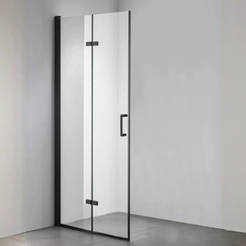 Экран для ванной комнаты 80x190см гармошка прозрачное стекло черный профиль SW-691CB/80x190 FORMA VITA