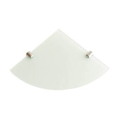 Corner shelf for bathroom with frosted glass 6 mm, with 2 pcs. holders, 25 x 25 cm