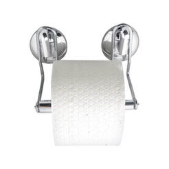 Chrome toilet paper holder with vacuum paws