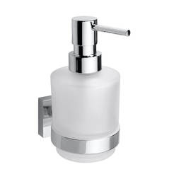 Стъклен дозатор за течен сапун, държач от месинг, Rift