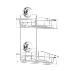 Ъглова етажерка за баня с вакуум 22 x 24 x 36см 2 нива Bestlock Bath