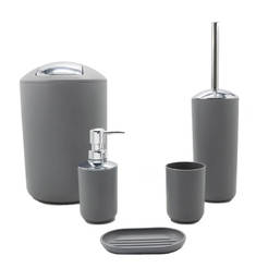 Bathroom accessories - set of 5 parts, gray