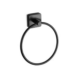 Bath towel ring holder black matt Quattro