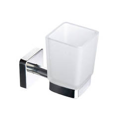 Toothbrush holder, glass cup Quattro chrome 4501