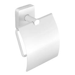 Държач за тоалетна хартия с капак бял мат Quattro 440366