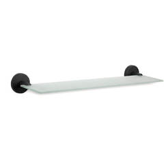 Glass bathroom shelf with black holders 123013B