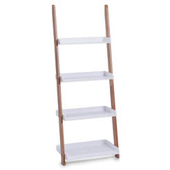 Stand with 4 shelves type bamboo / MDF white