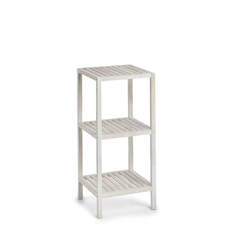 Bathroom shelf 3 shelves 36 x 36 x 80 cm walnut in white color