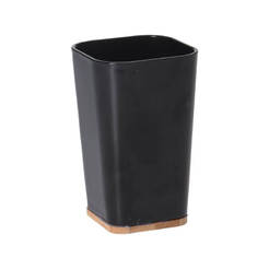 Чаша за баня с бамбукова основа, черна