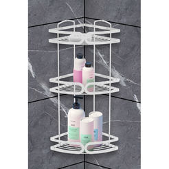 Corner bathroom shelf with 3 shelves 20.5x20.5cm white B06WH