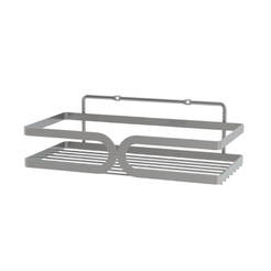 Полка для ванной комнаты, 12,5x25 см, серая.