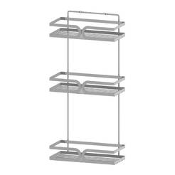 Полка для ванной комнаты, 12,5x25 см, 3 полки, серая.