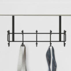 Door hanger 5 hooks 10.5x30x14.5cm color black H06