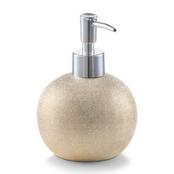 Dispenser for liquid soap, gold glitter ceramic