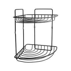 Ъглова етажерка за баня метална черна