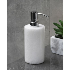 Seifenspender 150 ml Q-bath 8x19x8cm weißer Marmor AWD