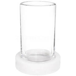 Чаша за четки за зъби Q-bath 200мл стъкло и бял мрамор AWD