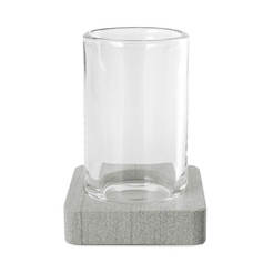 Q-bath toothbrush cup 200ml glass and marble AWD