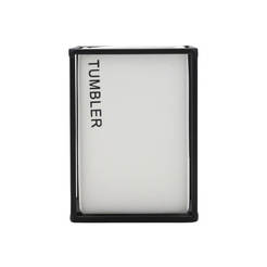 Estia Keramik-Zahnbürstenbecher mit Metallrahmen, 8,5 x 8,5 x 12 cm