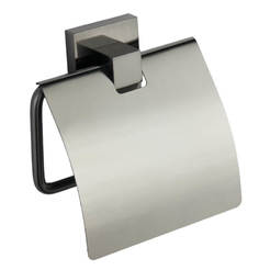 Держатель для туалетной бумаги Carmen с крышкой, темно-серый металлик, FORMA VITA