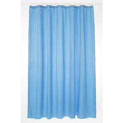 PVC завеса за баня 180 х 200см синя, с халки