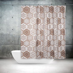 Duschvorhang 180 x 200cm Paisley Tropik, mit Ringen