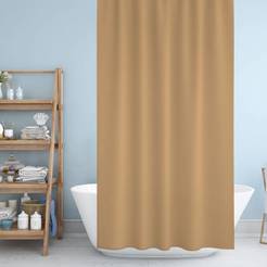Bathroom curtain 180 x 200 cm polyester Jackline beige BS0010, with rings