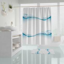 Bathroom curtain 180 x 200 cm polyester Tropik Home Water drops digital print, with rings