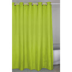 Завеса за баня 180 х 200см, 100% полиестер, зелена, с халки