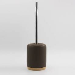 Toilet brush Marley - porcelain stand with oak base