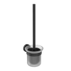 Toilet brush with holder IOM, for wall mounting, glass/matt black