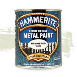 Алкидна боя за метал Hammerite Direct to Rust - 750мл, хамър ефект, бяла