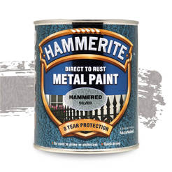 Алкидна боя за метал Hammerite Direct to Rust - 2.5л, хамър ефект, сребристосива