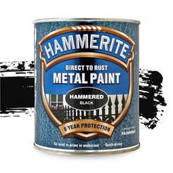 Алкидна боя за метал Hammerite Direct to Rust - 750мл, хамър ефект, черна