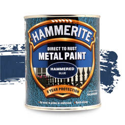 Алкидна боя за метал Hammerite Direct to Rust - 750мл, хамър ефект, синя