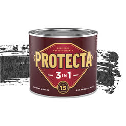 Eмайллак за метал Protecta 3 в 1 - 500мл, черен металик