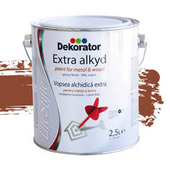Extra alkyd paint for metal and wood Light brown RAL8004, 2.5 l