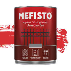 Краска алкидная Mefisto - 650мл, красная RAL 3020