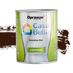 Универсална алкидна боя Casa Bella сатен - 650мл, тъмнокафява