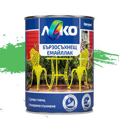 Quick-drying enamel Leko - 650ml, RAL 6018, super gloss yellow-green