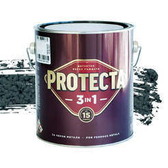 Eмайллак за метал Protecta 3 в 1 - 2.5л, черен металик
