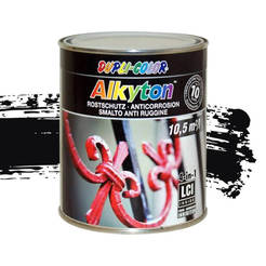Антикорозионна боя за метал 4в1 Alkyton черна гланц 937мл RAL 9005