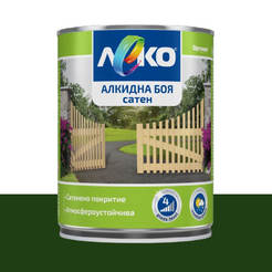 Alkyd paint for metal and wood Slightly satin - 650 ml, dark green